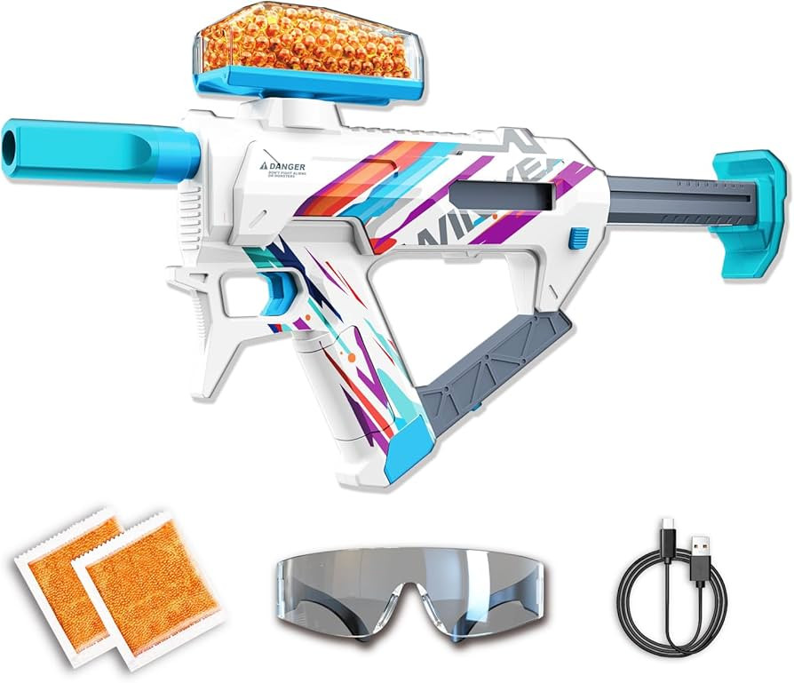 Gel Ball Blaster, New Function Adjustable Shooting Power Ball Launcher, 10000 Rounds of Gel Bulle... | Amazon (US)