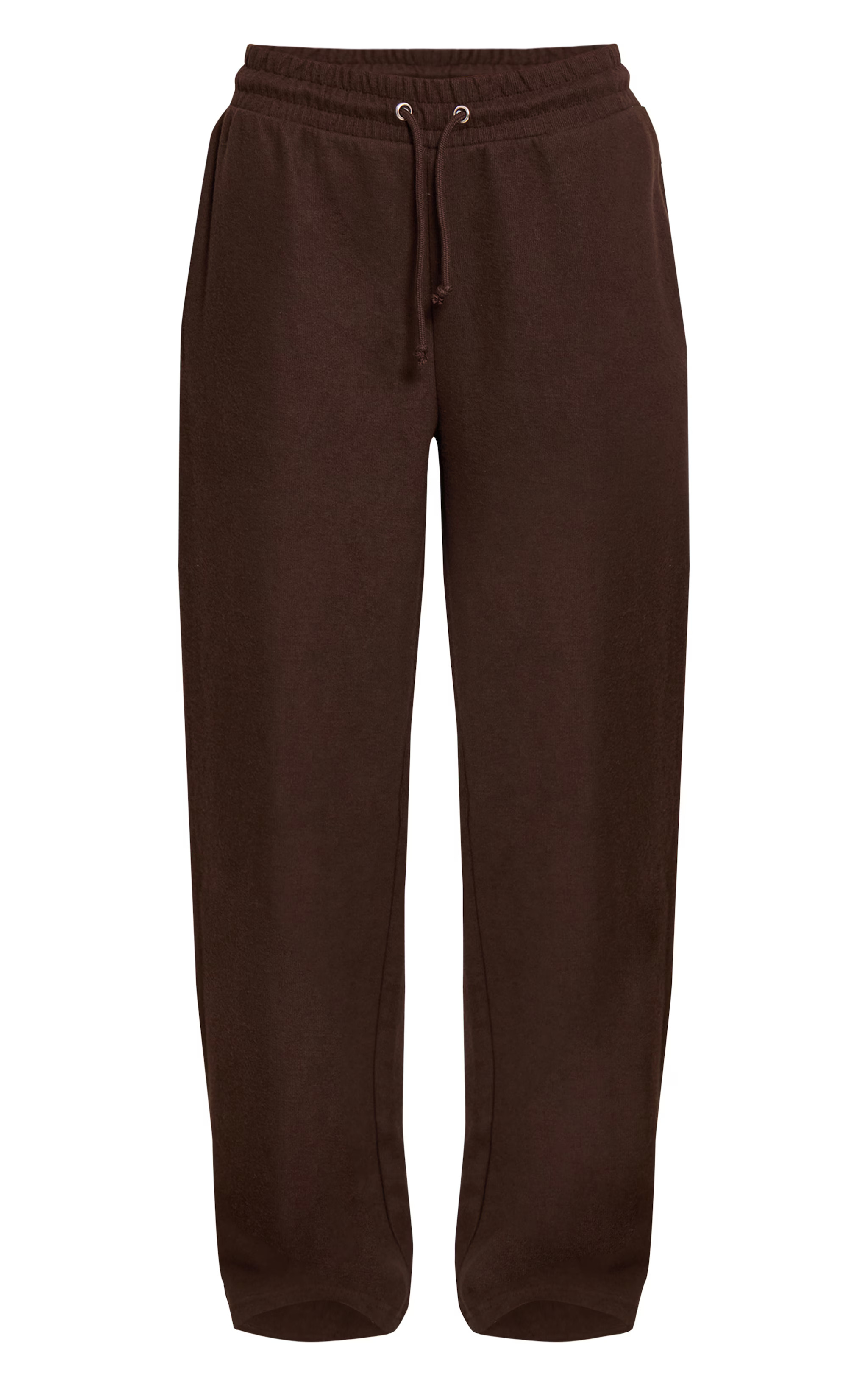 Chocolate Soft Touch Wide Leg Joggers | PrettyLittleThing UK