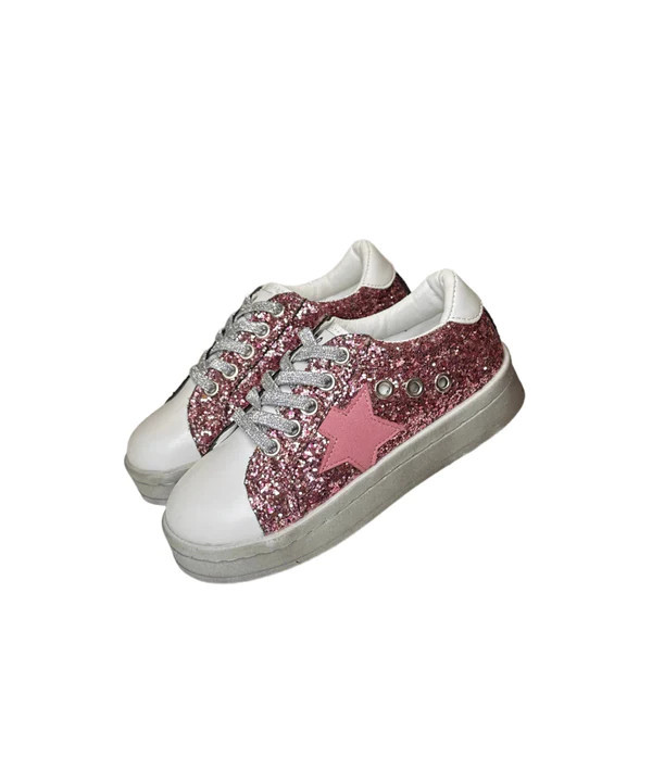 Pink Glitter Star Sneakers | Lola + The Boys