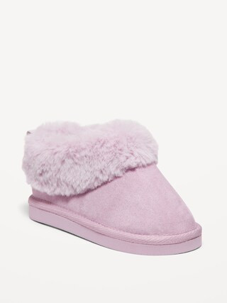 Faux-Suede Faux-Fur Lined Mini Boots for Toddler Girls | Old Navy (US)