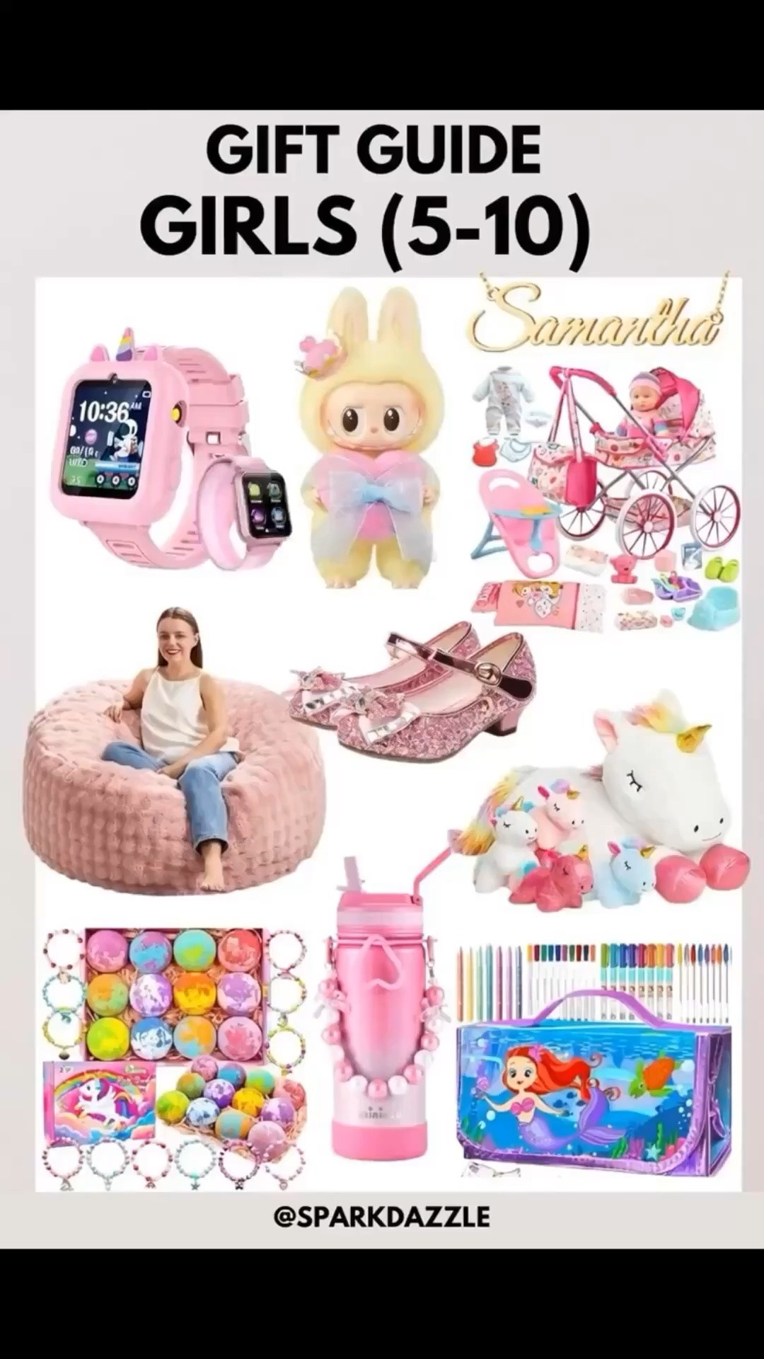 Looking for the perfect birthday present for a little girl? These adorable gift ideas include sparkly shoes, fun toys, cute accessories, and creative activities that girls love. From glitter headbands and doll strollers to gymnastics toys and colorful bath bombs, these gifts are perfect for birthdays, holidays, or special surprises. Save this list for the cutest girl gift inspiration! #littlegirlgifts #birthdaygiftideas #girlygifts #giftideasforgirls #kidsgiftideas #birthdaypresents #momlife #girlythings #sparklygifts #pinkstyle #giftguide #pinterestkids #cutegiftideas #sparkdazzle #ad #affiliate