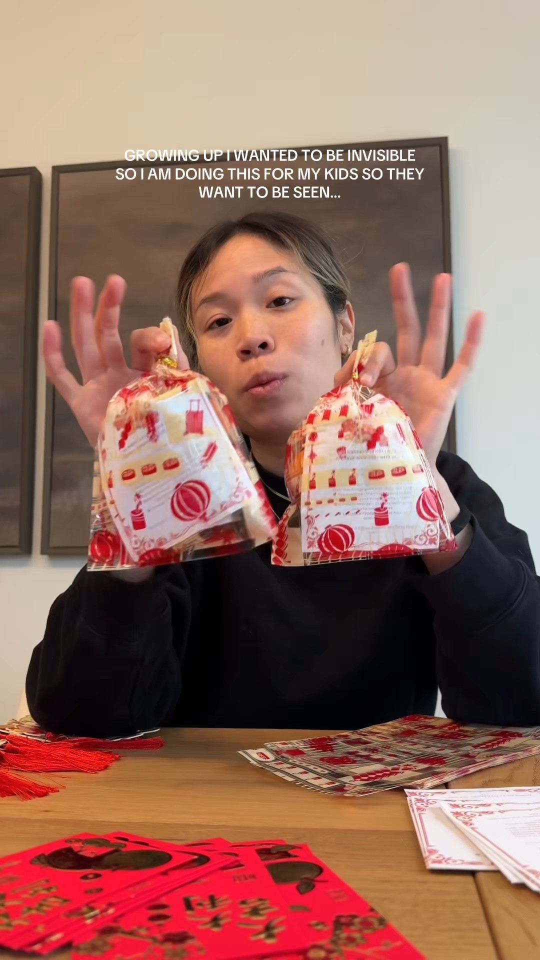 I made Tết goodie bags for my four year old and her preschool classmates to celebrate Lunar New Year.

For some families, this might look like a simple classroom activity. For me, as an Asian American mom, it’s deeply intentional.

I grew up experiencing microaggressions and subtle racism that made me wish I looked different. I remember wanting blonde hair and blue eyes because I felt like an outlier instead of a child with a beautiful culture.

So this Lunar New Year, we’re doing things differently.

We’re celebrating Vietnamese heritage.
We’re normalizing cultural traditions in the classroom.
We’re raising confident kids who feel proud of their Asian roots.

Representation in schools matters. Cultural identity matters. Diversity isn’t something to shrink from — it’s something to honor.

Healing can look like little red envelopes, traditional treats, and a preschooler beaming with pride.

Happy Tết and Happy Lunar New Year! #tet #chinesenewyear #lunarnewyear #vietnamese #innerchild