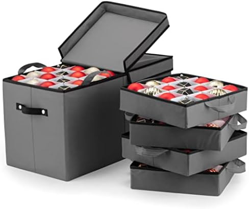 Zober Premium Large Christmas Ornament storage Box with Lid - 3" Compartment, Contains 8 Trays, K... | Amazon (US)