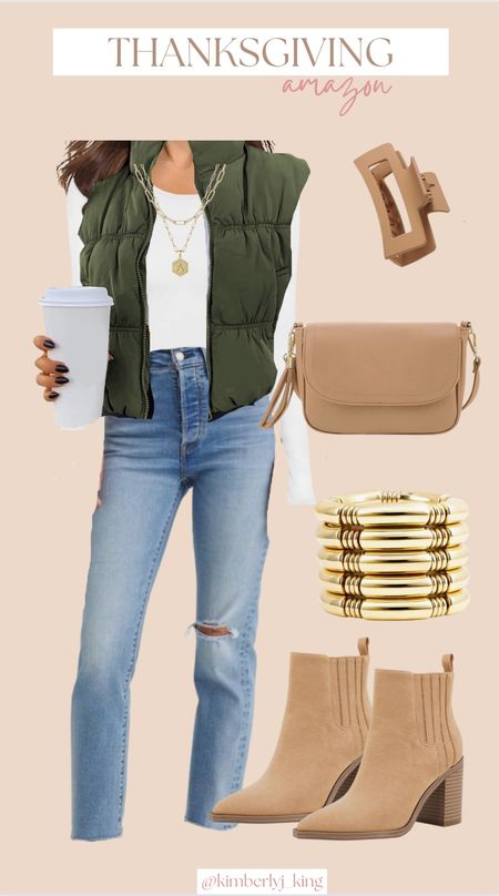 Amazon fashion
Thanksgiving outfit idea
Amazon thanksgiving outfit idea 
Puffer vest
Green vest
Levi denim
Brown booties
Nude booties
Fall date night outfit idea 


#LTKfindsunder50 #LTKHoliday #LTKstyletip