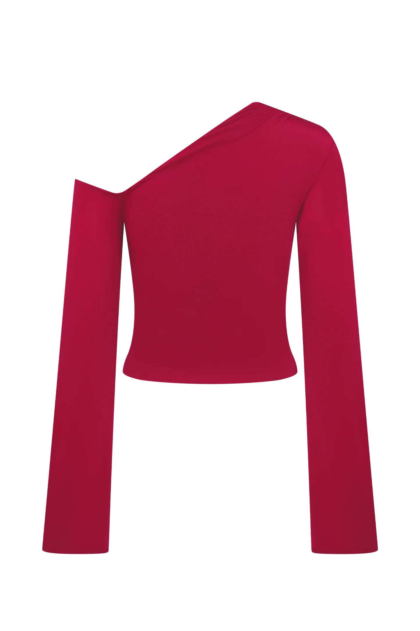 Asymmetrical Long Sleeve Top With Floral Hardware - Fuchsia Pink | MESHKI US