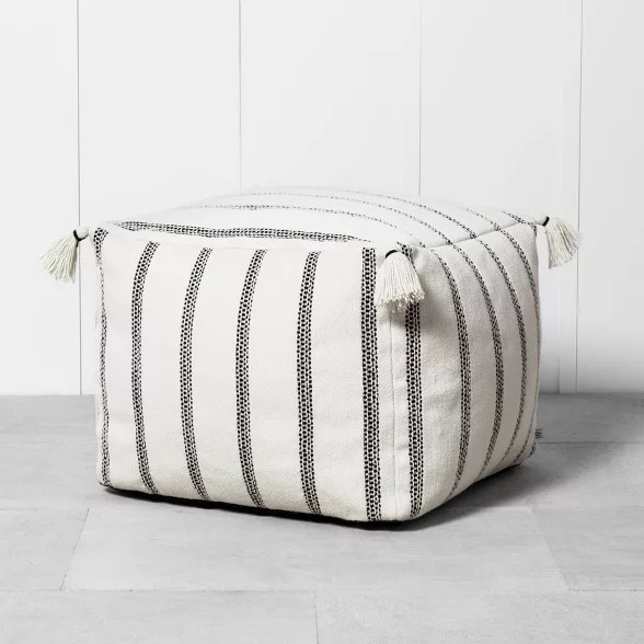 Outdoor Ottoman Gray / White - Hearth & Hand™ with Magnolia | Target