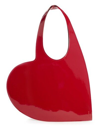 Mini Heart patent leather tote bag | Luisaviaroma