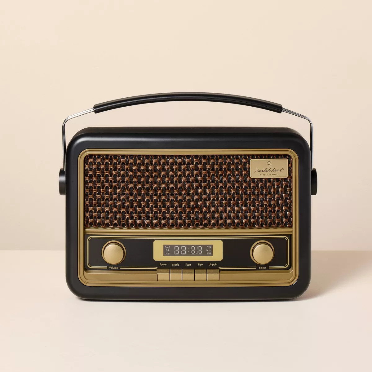 Vintage Style AM/FM Bluetooth Radio Black - Hearth & Hand™ with Magnolia: Portable Speaker with... | Target
