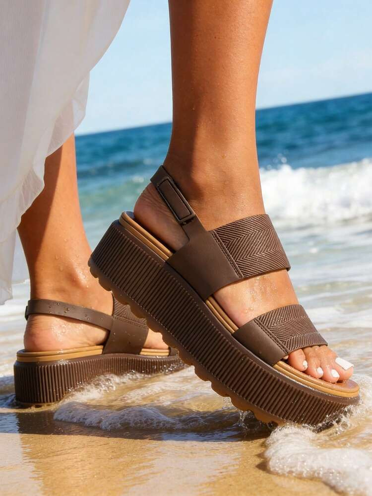 New Platform Water Sandals For Women Comfortable Chunky Wedge Open Toe Shoes Summer Walking Beach... | SHEIN