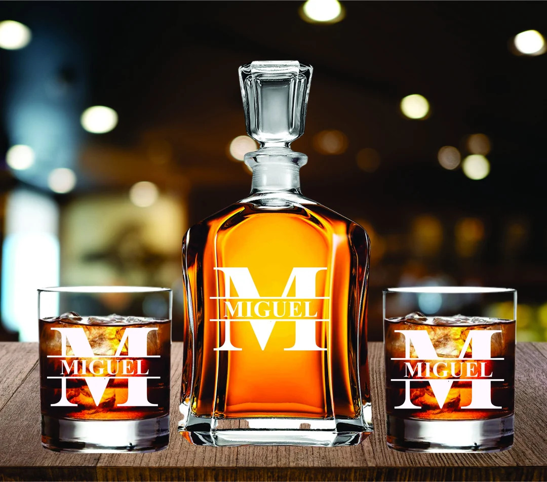 Whiskey Decanter Personalized, Decanter Anniversary Gift for him , Decanter Set Housewarming, Dec... | Etsy (US)