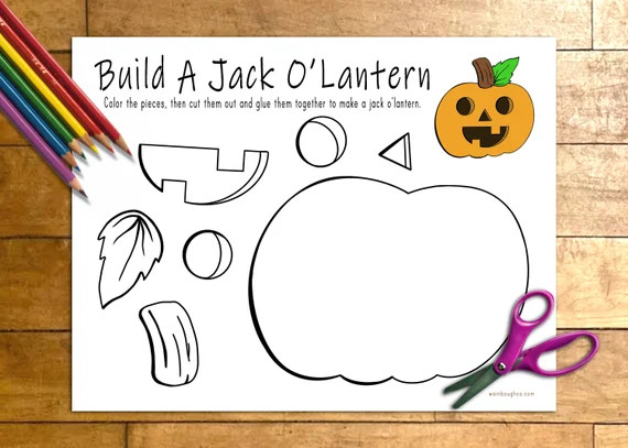 Jack O'lantern Printable Craft Indoor Preschool Activity - Etsy | Etsy (US)
