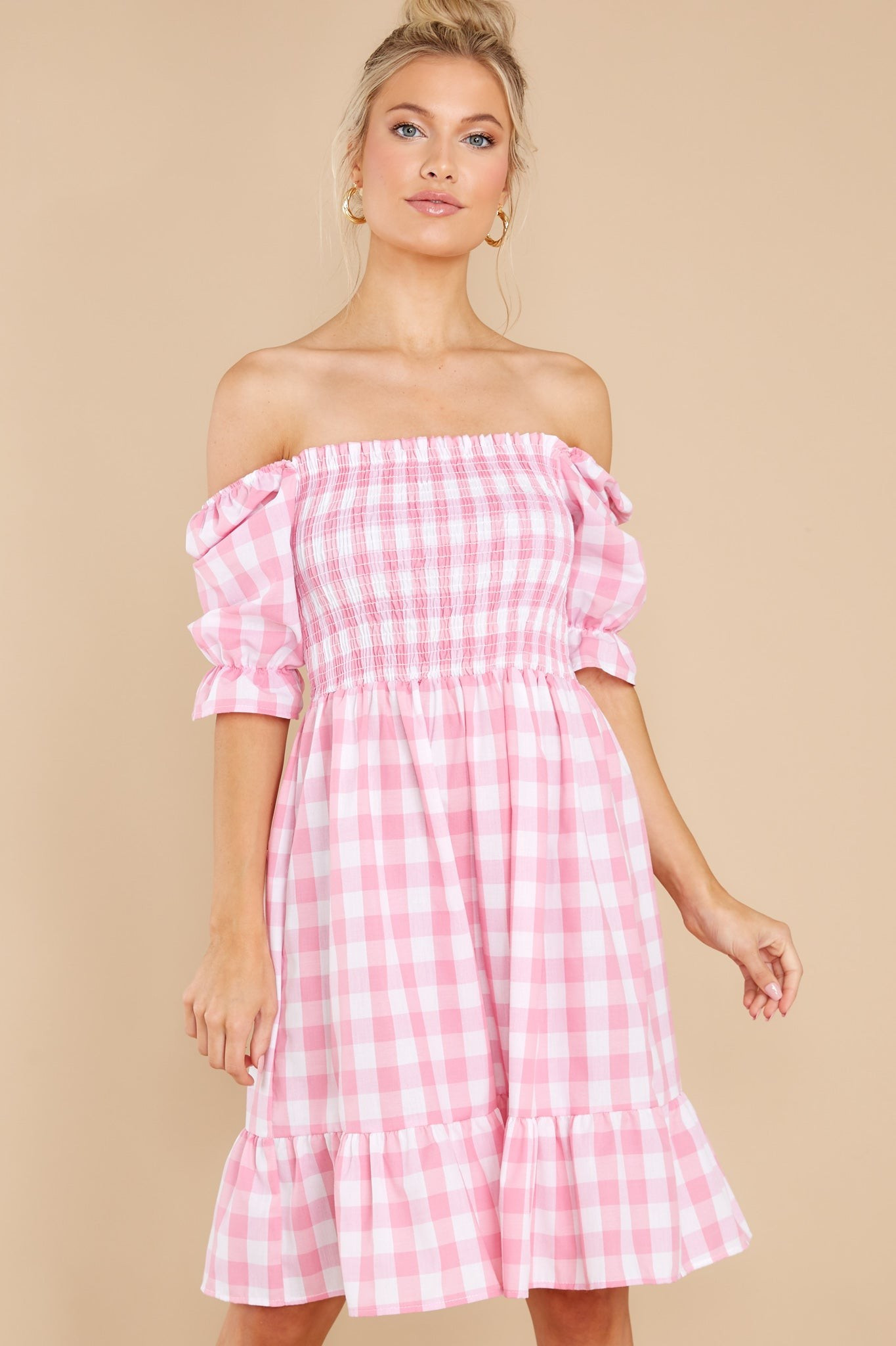 Picnic In Paradise Pink Gingham Dress | Red Dress 