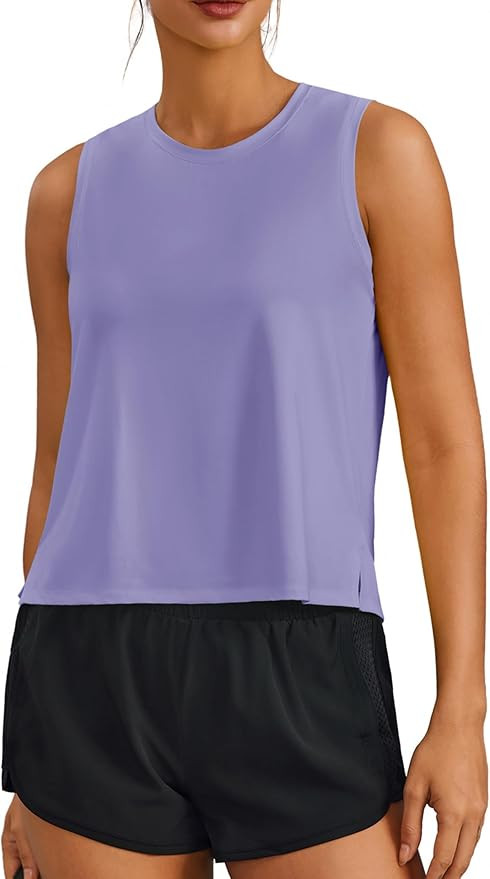 PINSPARK Ice Silk Athletic Tank Tops for Women Cooling Crop Tops | UPF 50+,Quick-Dry,Breathable,L... | Amazon (US)