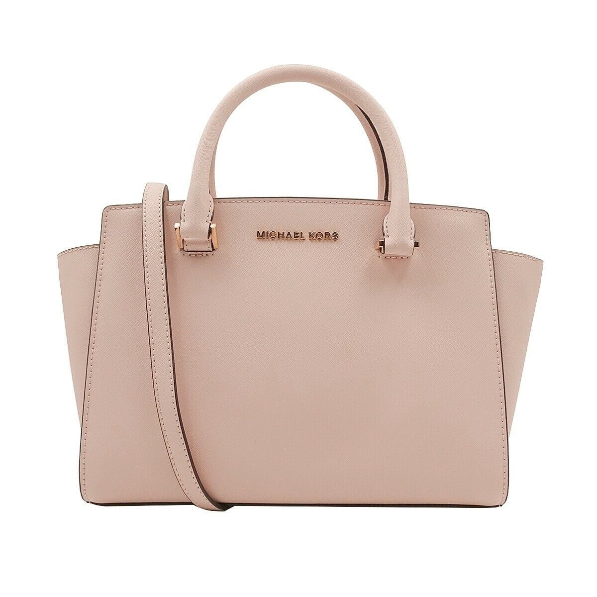 Michael Kors Selma Saffiano Leather Medium Top Zip Satchel Bag (Blossom) 35H8GLM | Walmart (US)