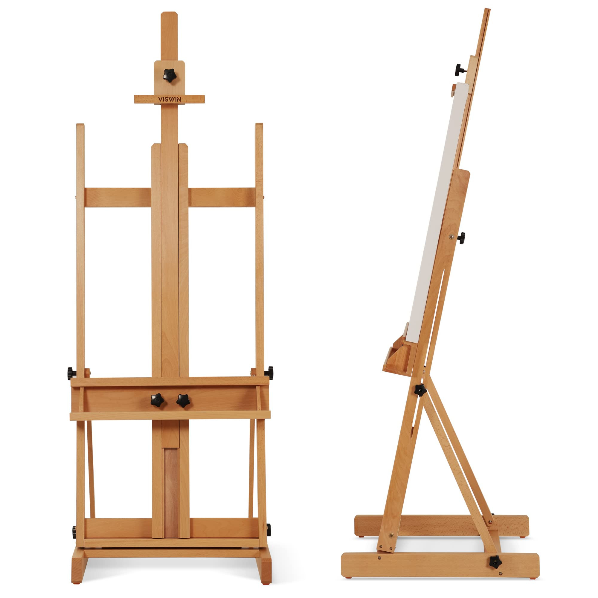 VISWIN Large H-Frame Easel for Painting 53"-91" H, Adjustable Solid Beech Wood Heavy Duty Easel S... | Amazon (UK)