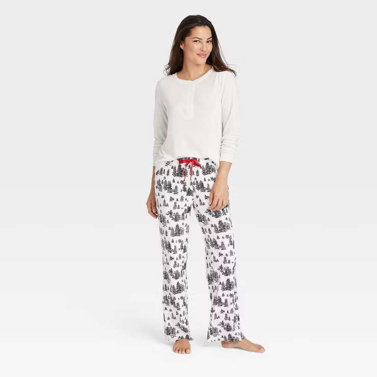 Women's Henley Top and Pants Pajama Set - Stars Above™ | Target