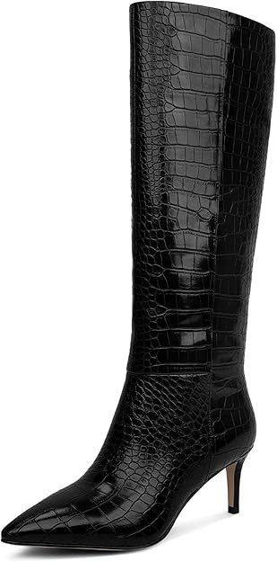 wetkiss Knee High Boots for Women, with Stiletto Heel and Pointed Toe Design, Classic and Sexy | Amazon (US)