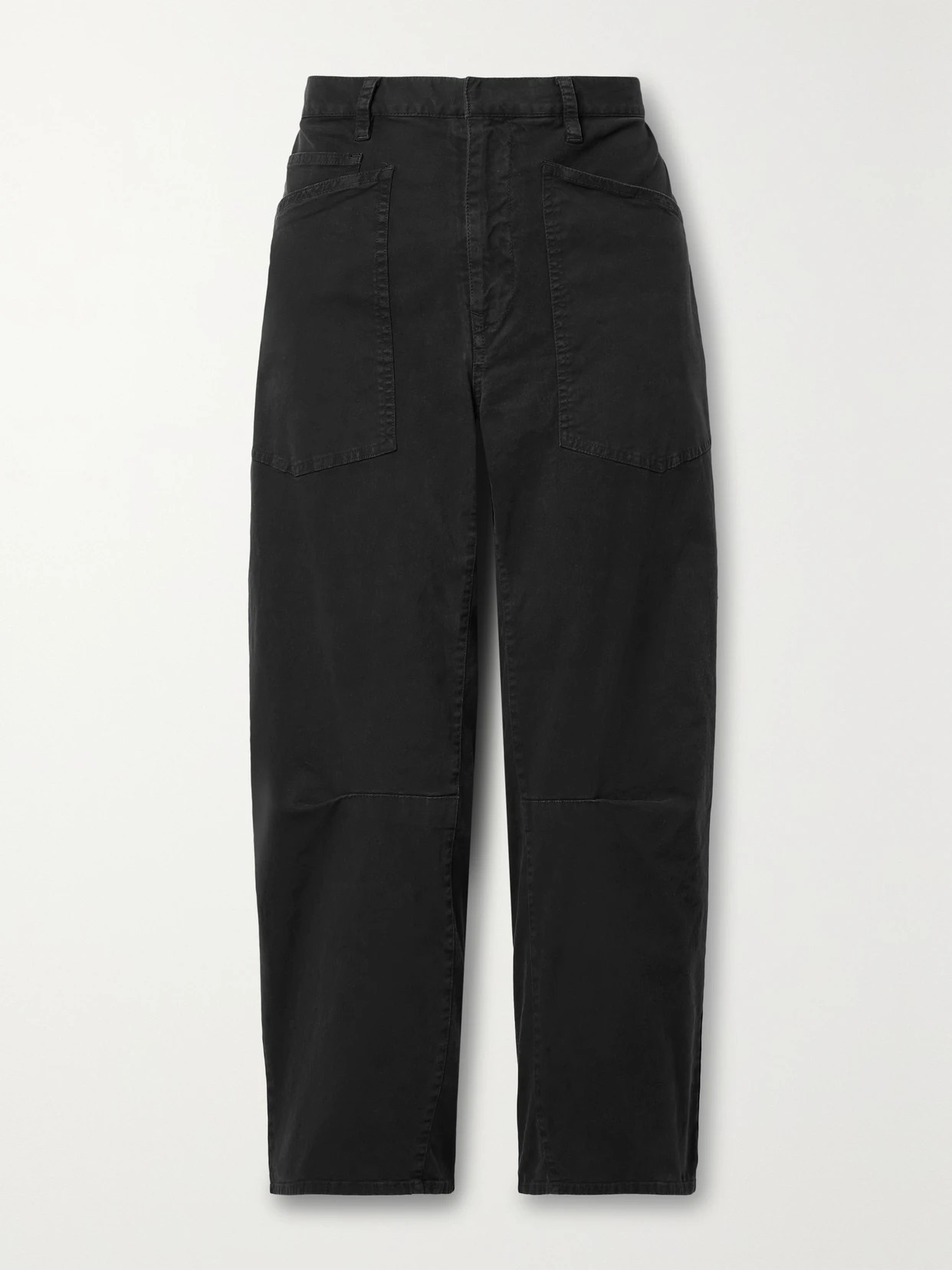Nili Lotan - Shon Cotton-blend Twill Tapered Pants - Black | NET-A-PORTER (US)