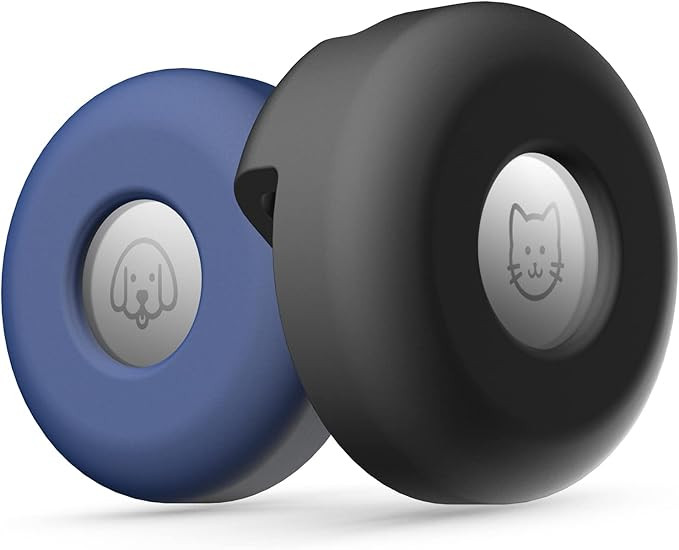 Air tag Dog Collar Holder(2 Pack), Silicone Pet Collar Case for Apple Airtags, Anti-Lost Air Tag ... | Amazon (US)