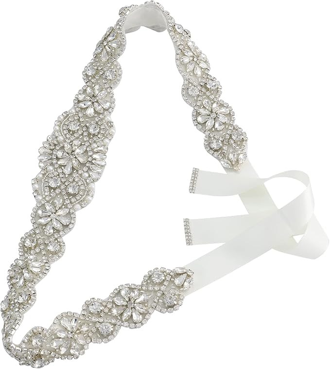 Bridal Belt for Women Dress,Wedding Dress Belt for Bride Crystal Rhinestone Sash Wedding Belt | Amazon (US)