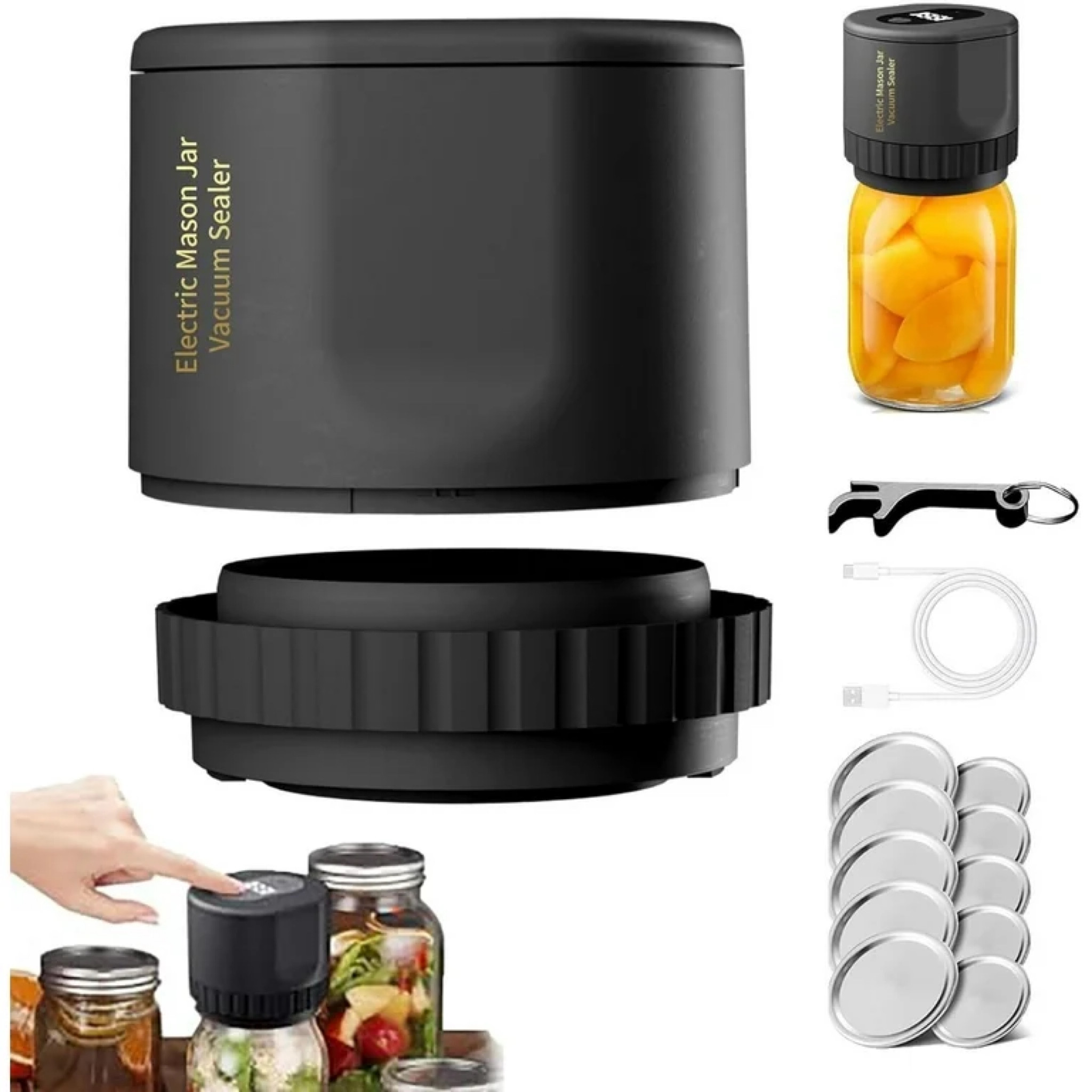 Electric Mason Jar Vacuum Sealer, Cordless Vacuum Sealer Kit for Wide & Regular Mouth Mason Jars for Food Storage and Fermentation

#LTKSeasonal #LTKhome #LTKSpringSale