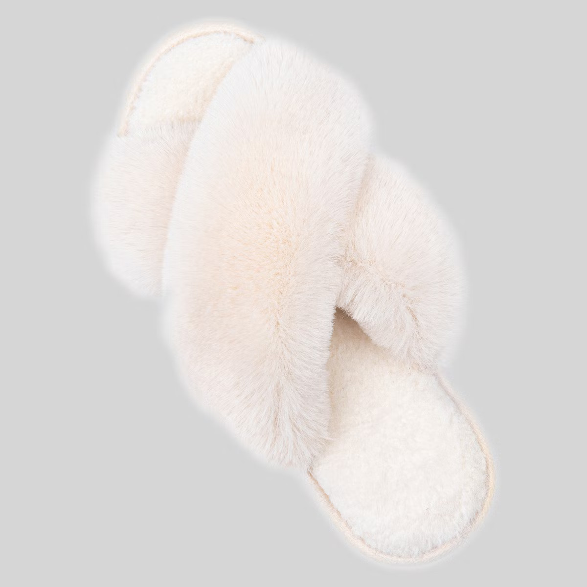 RockDove Women's Adeline Cross-Band Faux Fur Slide Slipper | Target
