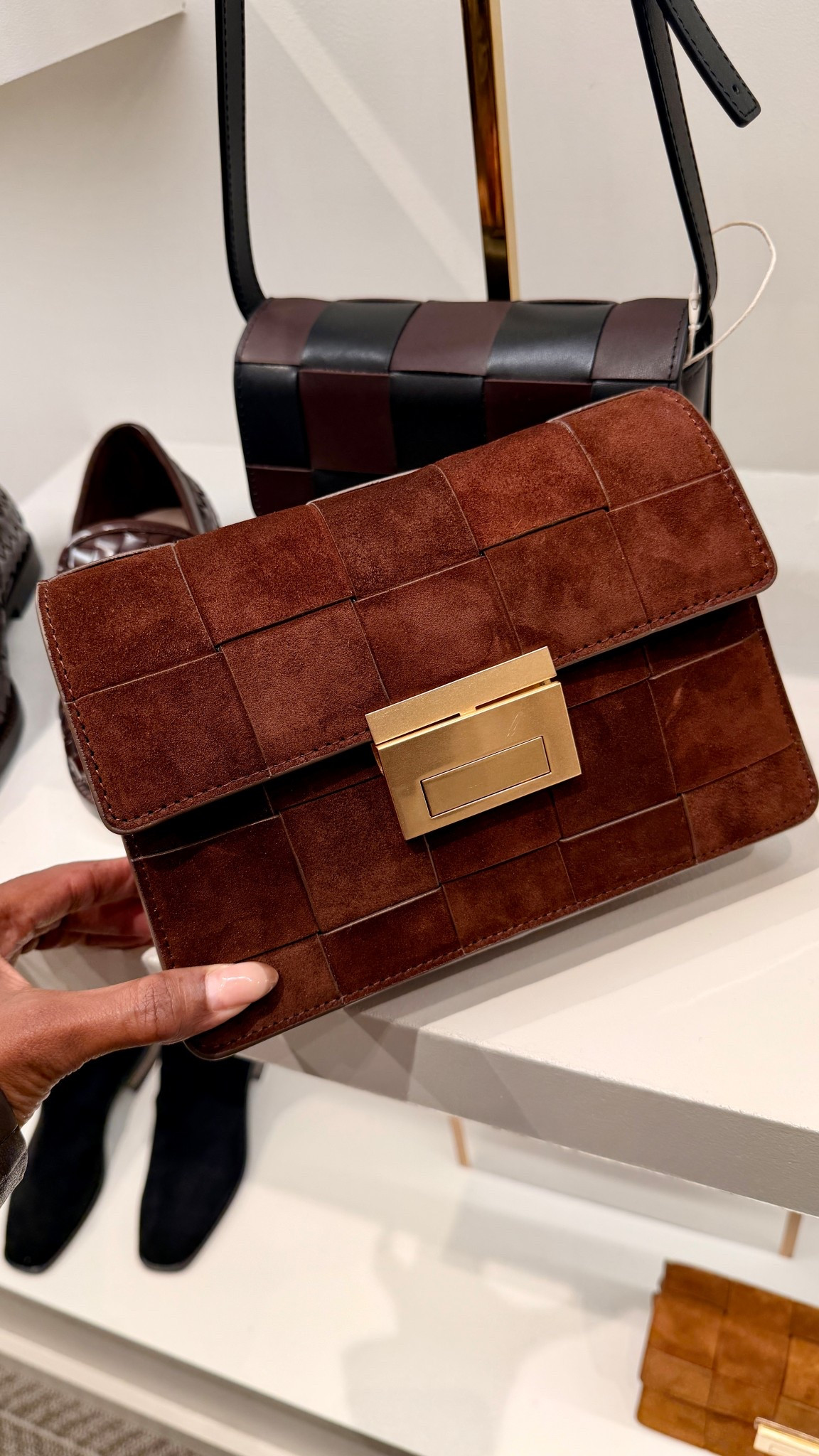 The suede on this Loeffler Randall crossbody bag is so luxe! Perfect fall and winter handbag.