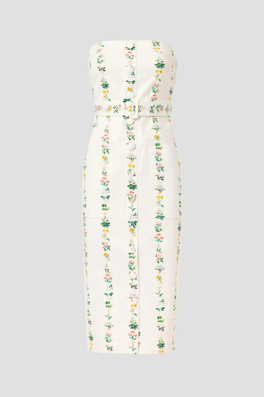 Strapless Printed Twill Dress | Rent the Runway