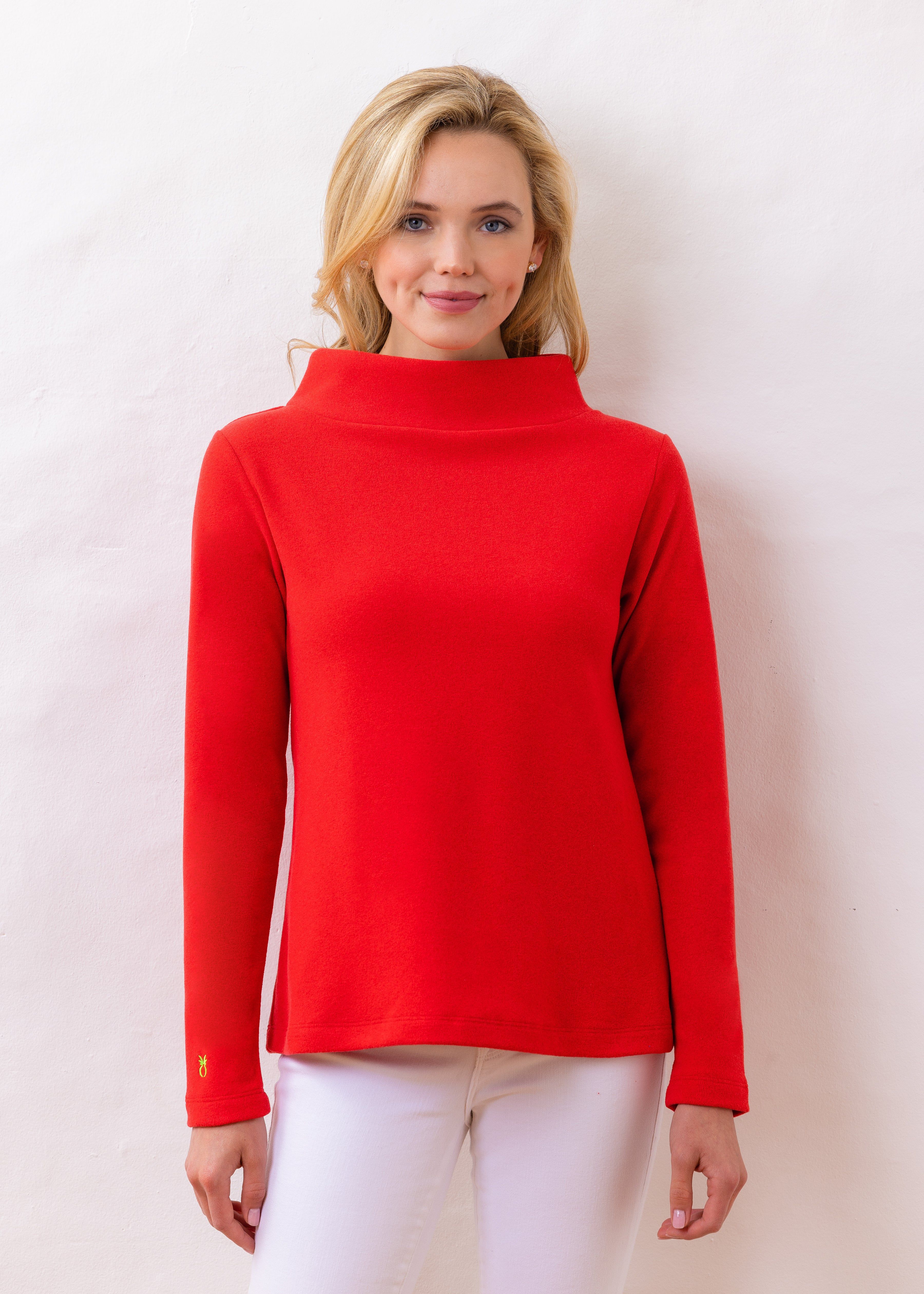 Greenpoint Boatneck in Terry Fleece (Red) | Dudley Stephens