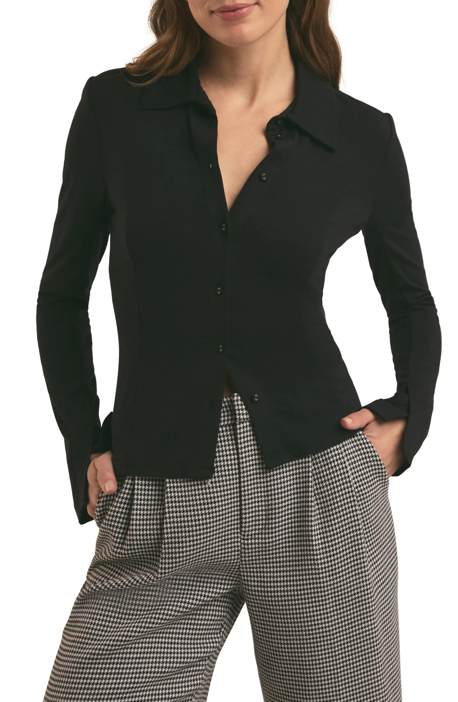 The Trinity Jersey Button-Up Shirt | Nordstrom