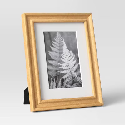 6" x 8" Matted to 4" x 6" Wood Table Image Frame Natural - Threshold™ | Target