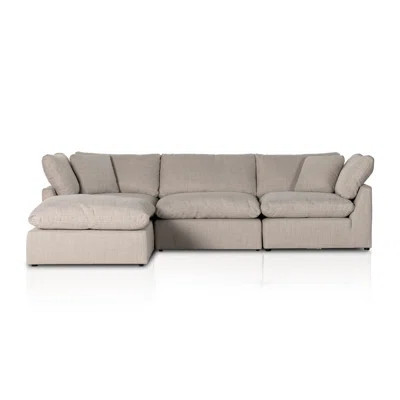 Stevie 3 Piece Laf Sec Sofa W/Ottoman Ivory | Perigold