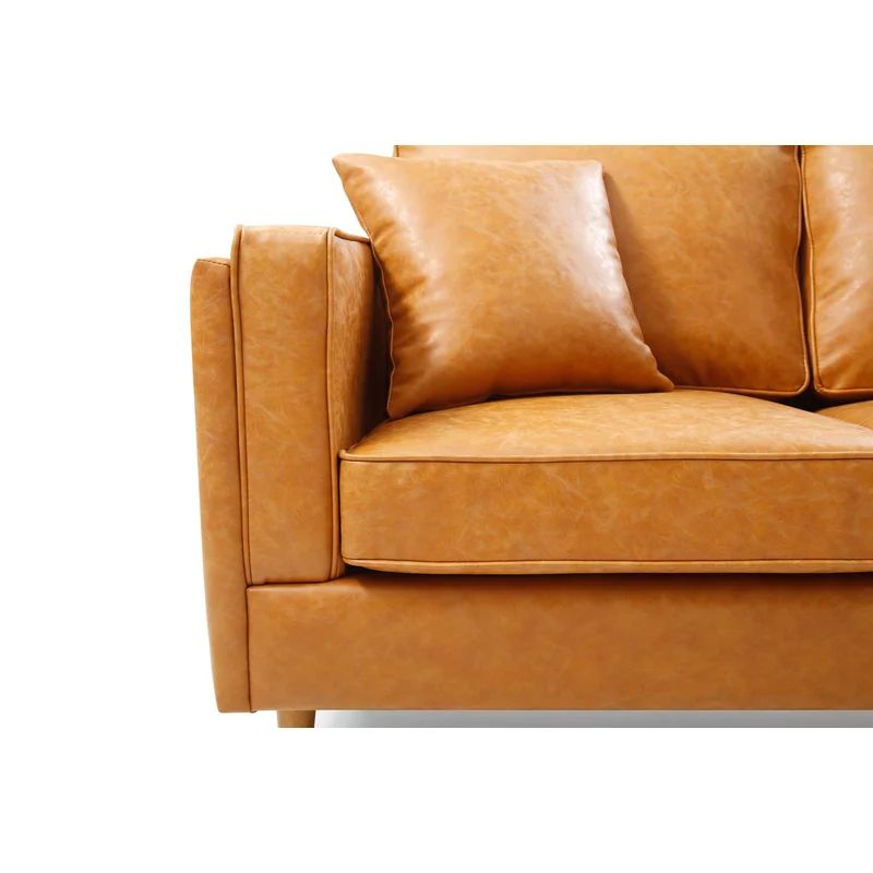 Portola 85'' Faux Leather Square Arm Sofa | Wayfair North America