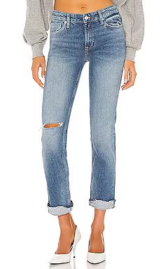 Free People Cuffed Slim Boyfriend Jean in Mid Blue from Revolve.com | Revolve Clothing (Global)