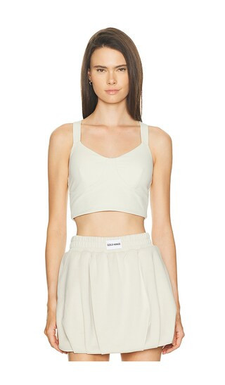 Gold Hinge Bustier Y Back Bra Top in Ivory. - size XL | Revolve Clothing (Global)
