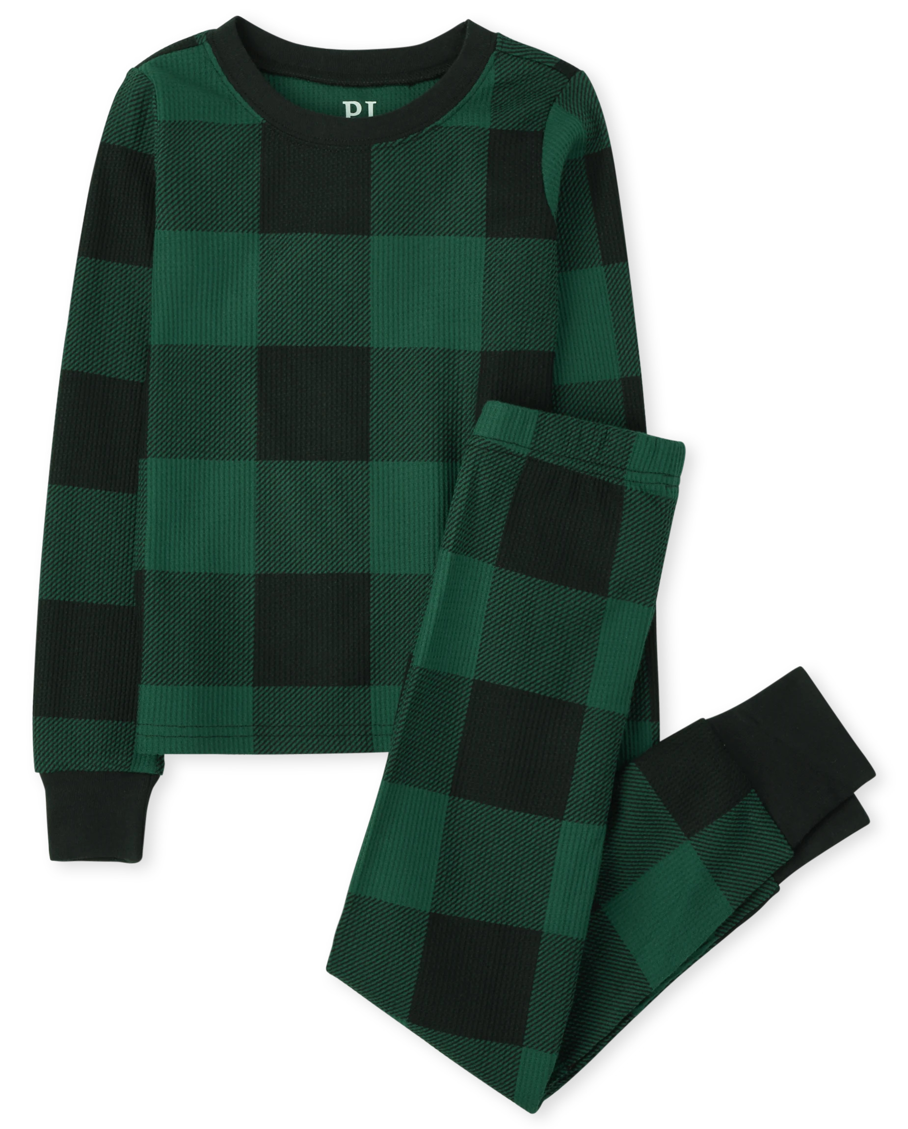 Unisex Kids Matching Family Christmas Long Sleeve Thermal Buffalo Plaid Snug Fit Cotton Pajamas |... | The Children's Place