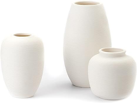 GALOURO White Vase -Vases for Decor, Small Vase Set for Home Décor, Ceramic Vases for Shelf Déc... | Amazon (US)
