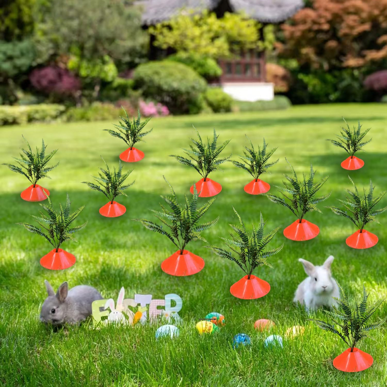 11 Set Easter Yard Carrots Patch DIY Artificial Plants Fake Carrots Decorative Yard Stake Large O... | Amazon (US)