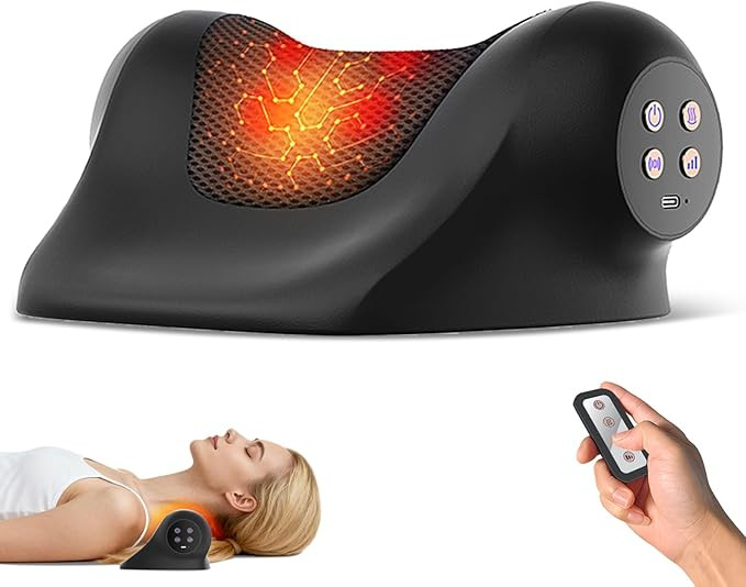 Neck Massager with Heat, Red Light & Vibration Adjustable, Heated Neck Stretcher with 3 Modes, Re... | Amazon (US)