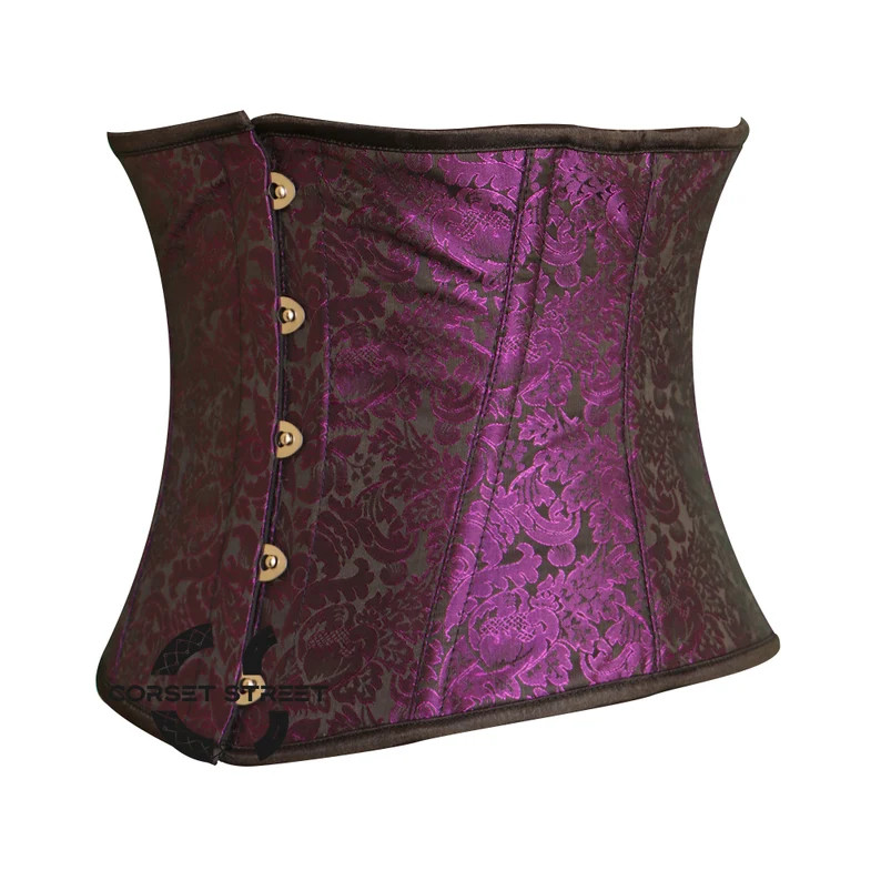 Purple and Black Brocade Gothic Halloween Costume for Women Waist Trainer Underbust Corset - Etsy | Etsy (US)