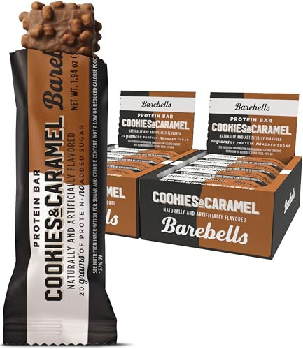 Barebells Protein Bars Cookies and Caramel - 24 Bars (2 Packs of 12), 20g High Protein Treats - Chocolate Nutrition Bar with 1g Total Sugars - On-The-Go Breakfast or Post-Workout Snack | Amazon (US)