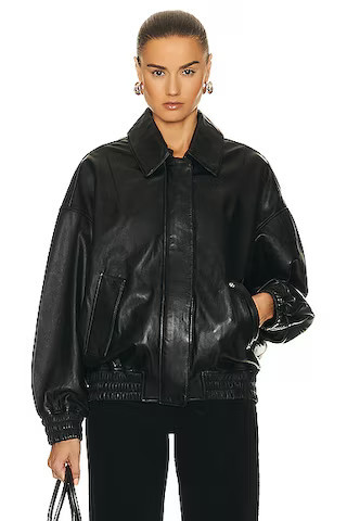 x Shoreditch Ski Club Ava Leather Bomber | FWRD 