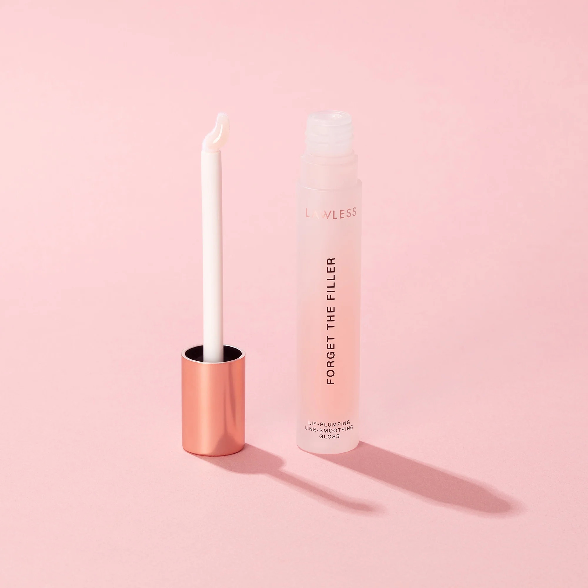 Queen Forget The Filler Lip Plumping Line Smoothing Gloss Rosy Outlook | Lawless Beauty