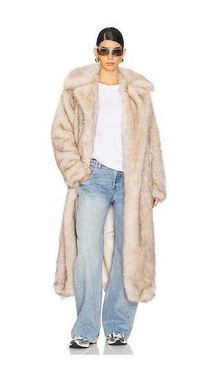 Schiffer Faux Fur Coat in Beige | Revolve Clothing (Global)