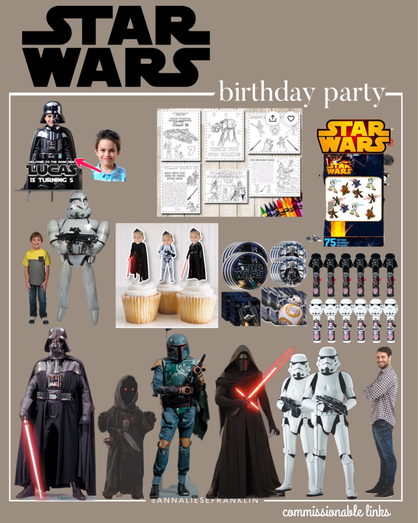 Star Wars birthday party decor • Star Wars good bag ideas • custom coloring pages • Star Wars decor • storm trooper balloons • Star Wars cupcake toppers • Star Wars tattoos • Star Wars standup characters • 

#LTKkids #LTKfamily #LTKparties