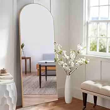 NeuType Arched Full Length Mirror Floor Mirror Wood Frame Modern & Contemporary Full Length Mirro... | Amazon (US)