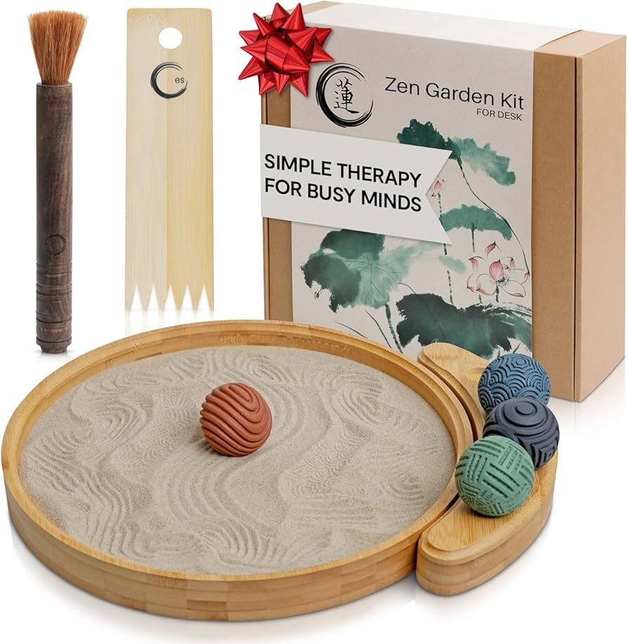 ENSO SENSORY Japanese Zen Garden Kit for Desk – 12” Bamboo Sand Garden Zen Décor | Meditatio... | Amazon (US)