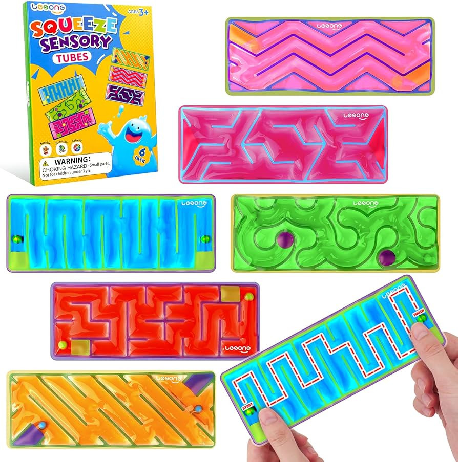 Squishy Sensory Fidget Autism Toys for Kids: Sensory Toys for Sepcial Need 6 Pack Maze - Quiet Fi... | Amazon (US)