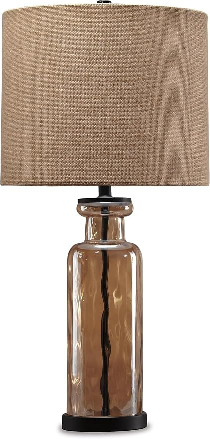 Signature Design by Ashley Laurentia 28.75" Modern Neutral Glass Table Lamp, Champagne | Amazon (US)