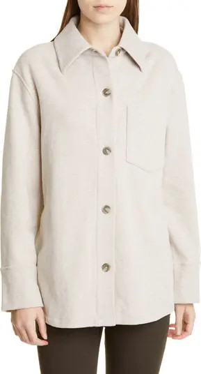 Oversize Cotton Blend Knit Shirt Jacket | Nordstrom